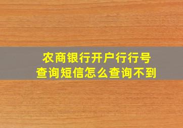 农商银行开户行行号查询短信怎么查询不到