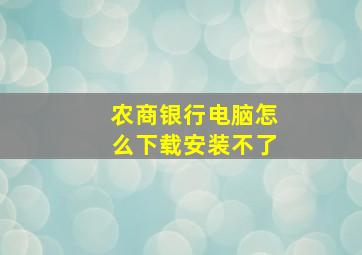 农商银行电脑怎么下载安装不了