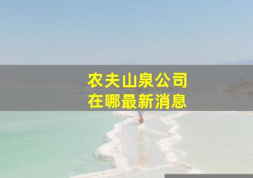 农夫山泉公司在哪最新消息