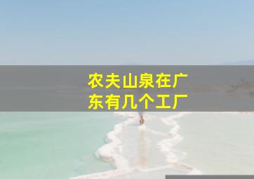 农夫山泉在广东有几个工厂