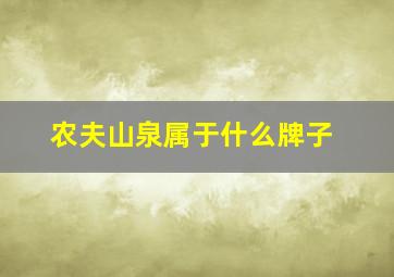 农夫山泉属于什么牌子