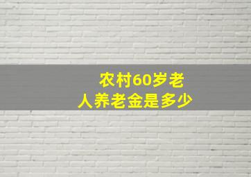 农村60岁老人养老金是多少