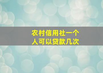 农村信用社一个人可以贷款几次