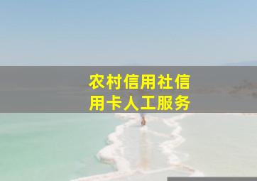 农村信用社信用卡人工服务