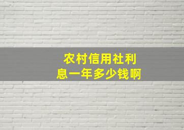 农村信用社利息一年多少钱啊