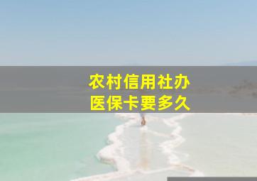 农村信用社办医保卡要多久