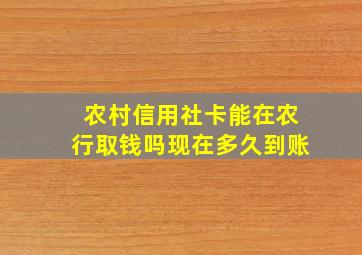 农村信用社卡能在农行取钱吗现在多久到账