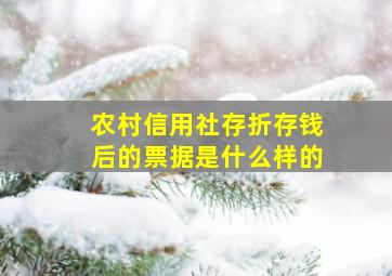 农村信用社存折存钱后的票据是什么样的