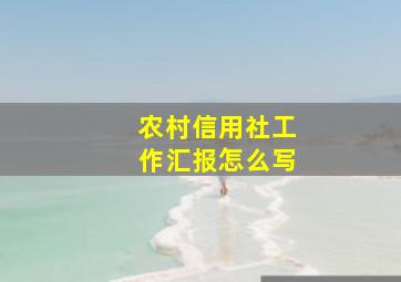 农村信用社工作汇报怎么写