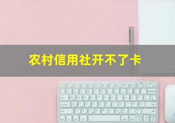 农村信用社开不了卡