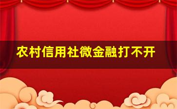 农村信用社微金融打不开