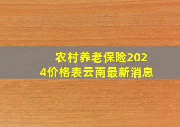 农村养老保险2024价格表云南最新消息