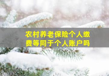 农村养老保险个人缴费等同于个人账户吗