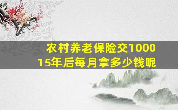 农村养老保险交100015年后每月拿多少钱呢