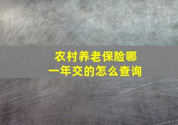 农村养老保险哪一年交的怎么查询