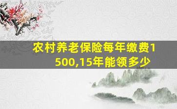 农村养老保险每年缴费1500,15年能领多少