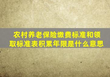 农村养老保险缴费标准和领取标准表积累年限是什么意思