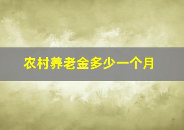 农村养老金多少一个月