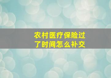 农村医疗保险过了时间怎么补交