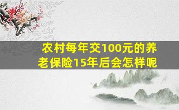 农村每年交100元的养老保险15年后会怎样呢