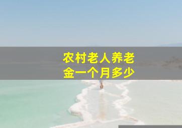 农村老人养老金一个月多少