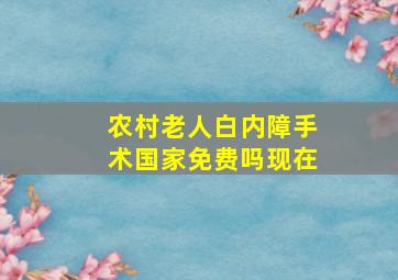 农村老人白内障手术国家免费吗现在