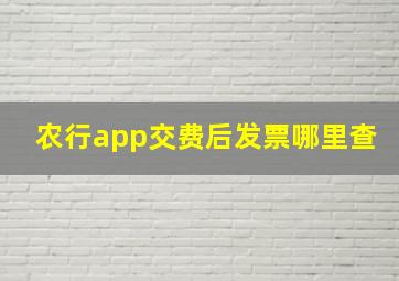 农行app交费后发票哪里查