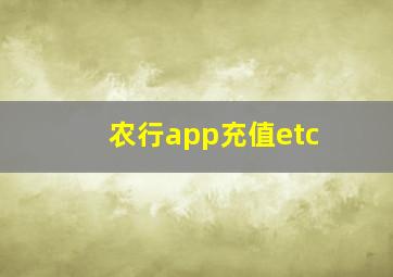 农行app充值etc