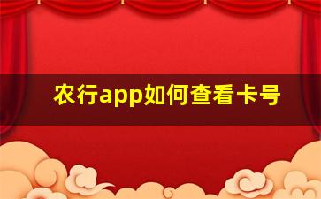 农行app如何查看卡号