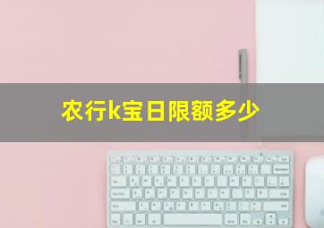 农行k宝日限额多少