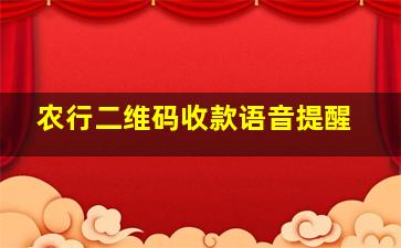 农行二维码收款语音提醒