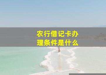 农行借记卡办理条件是什么