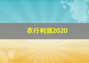 农行利润2020