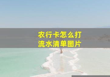 农行卡怎么打流水清单图片