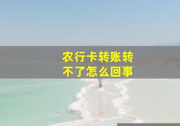 农行卡转账转不了怎么回事