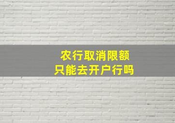 农行取消限额只能去开户行吗