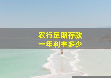 农行定期存款一年利率多少