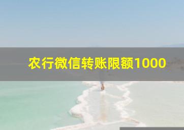 农行微信转账限额1000