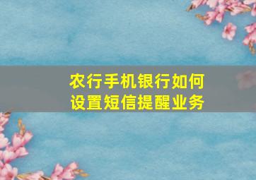 农行手机银行如何设置短信提醒业务