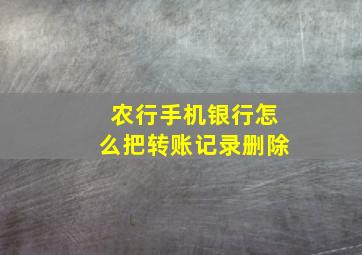 农行手机银行怎么把转账记录删除