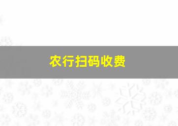 农行扫码收费