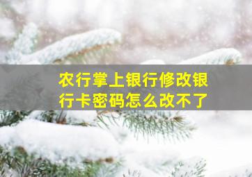 农行掌上银行修改银行卡密码怎么改不了