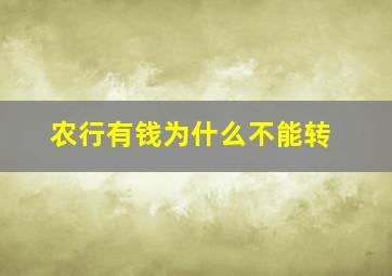 农行有钱为什么不能转