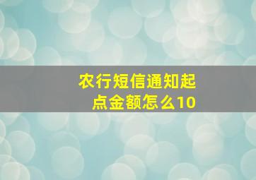 农行短信通知起点金额怎么10