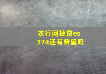 农行网捷贷es374还有希望吗