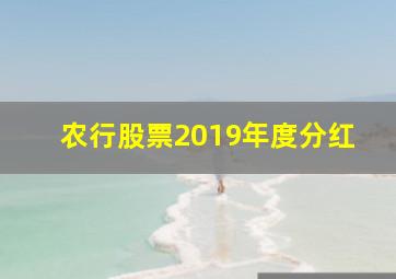 农行股票2019年度分红