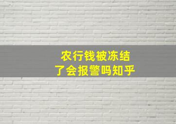 农行钱被冻结了会报警吗知乎