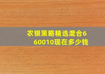 农银策略精选混合660010现在多少钱