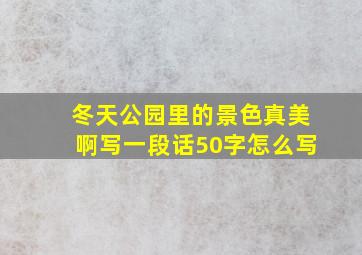 冬天公园里的景色真美啊写一段话50字怎么写