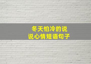 冬天怕冷的说说心情短语句子